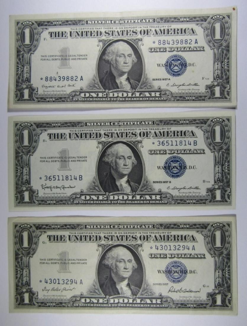 (3) AU/CU "STAR NOTE " $1 SILVER CERTS (1 of 2)