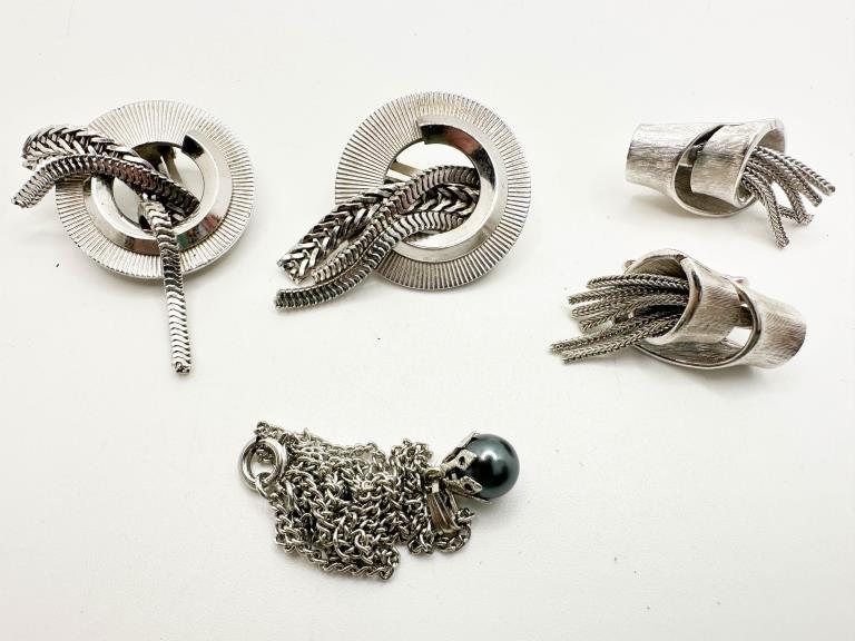 MARINO + KRAMER EARRINGS: MARINO LARGE CIRCLE EARRINGS WITH DANGLES AND KRAMER SMALLER SET WITH DANGLES