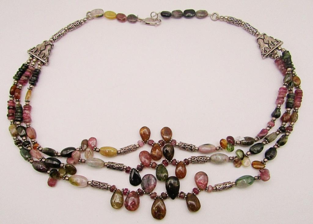 20 INCH STERLING BEADED AND MULTI TONED STONE (1 of 4)