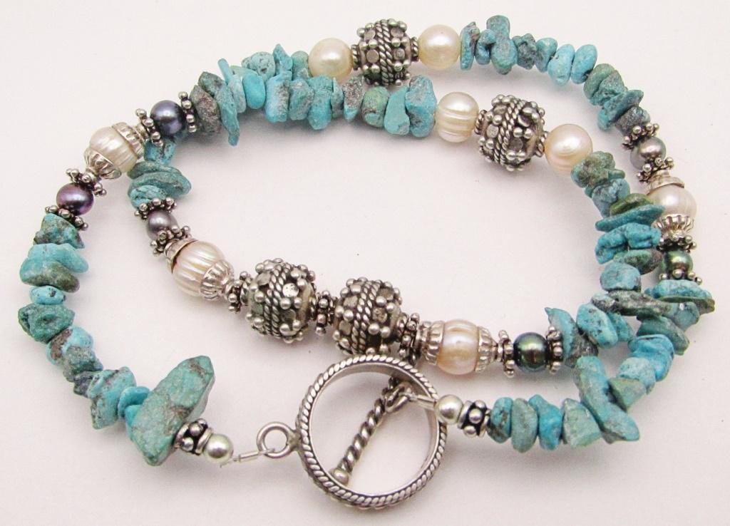 17 INCH STERLING BEADED NECKLACE LOADED WITH (1 of 3)