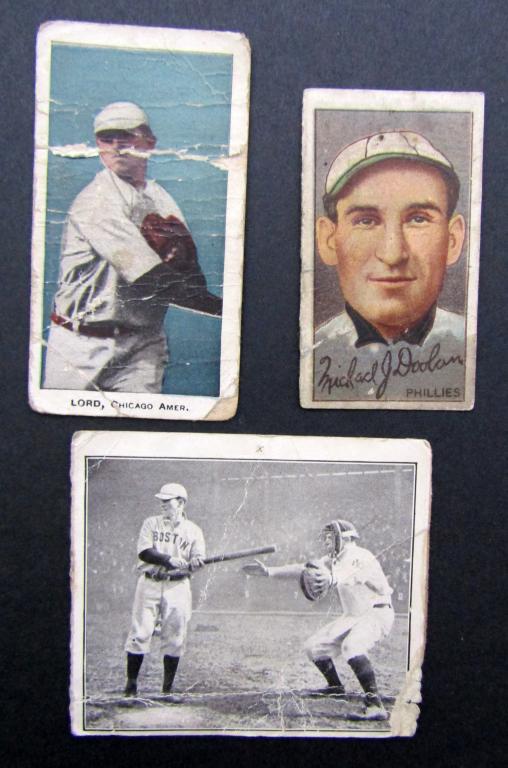 (3) TOBACCO BASEBALL CARDS EARLY 1900's (1 of 2)