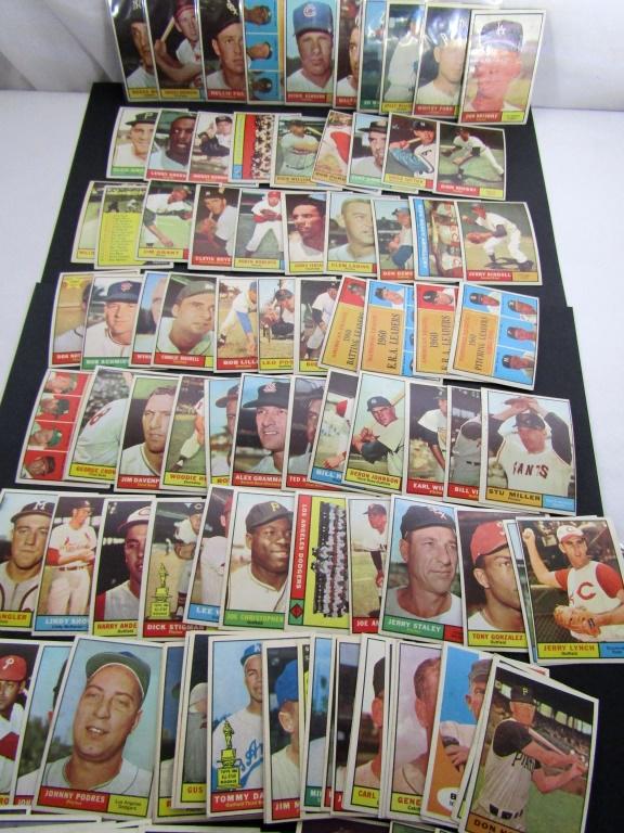 (118) 1961 TOPPS BASEBALL CARDS with STARS (1 of 6)