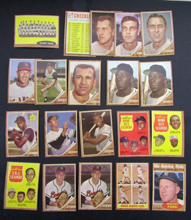 (20) 1962 TOPPS BASEBALL CARDS EX+ or BETTER (1 of 4)