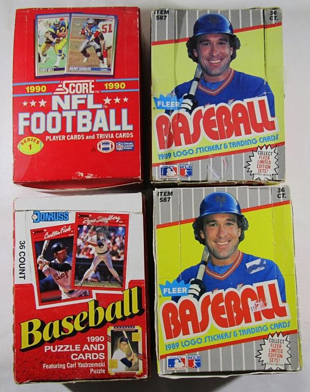 (4) WAX BOXES: (2) 1989 FLEER BASEBALL, (1 of 4)