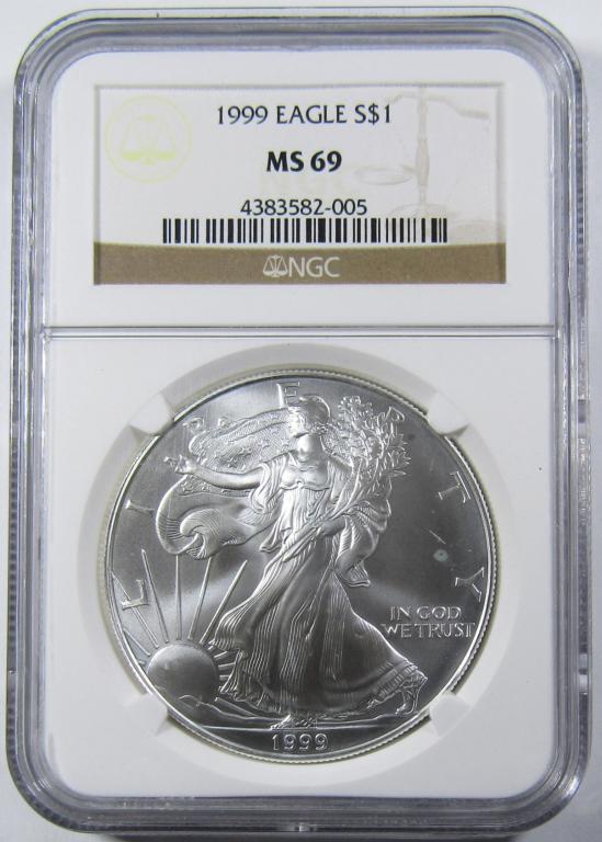 1999 AMERICAN SILVER EAGLE NGC MS-69 (1 of 4)