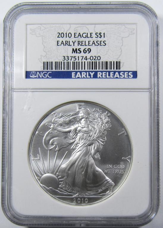 2010 AMERICAN SILVER EAGLE NGC MS-69 (1 of 4)