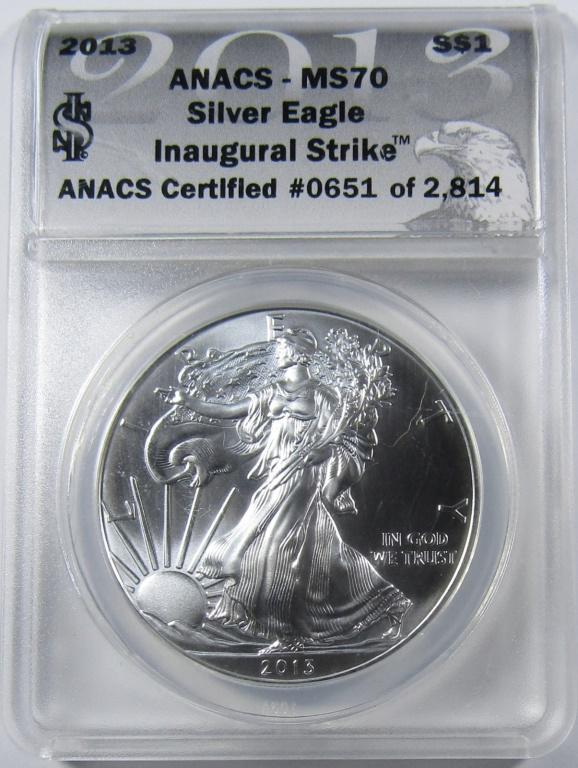 2013 AMERICAN SILVER EAGLE ANACS MS-70 (1 of 4)