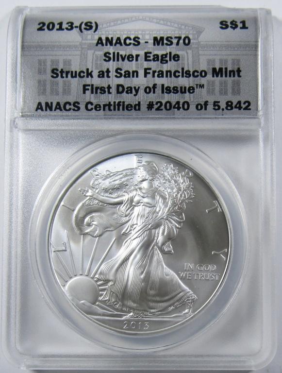 2013-(S) SILVER EAGLE ANACS MS-70 (1 of 4)