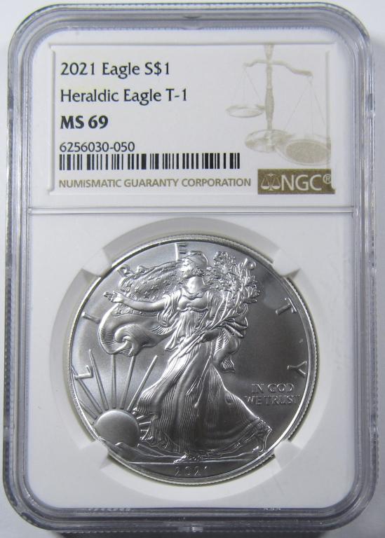 2021 TYPE 1 SILVER EAGLE NGC MS-69 (1 of 4)