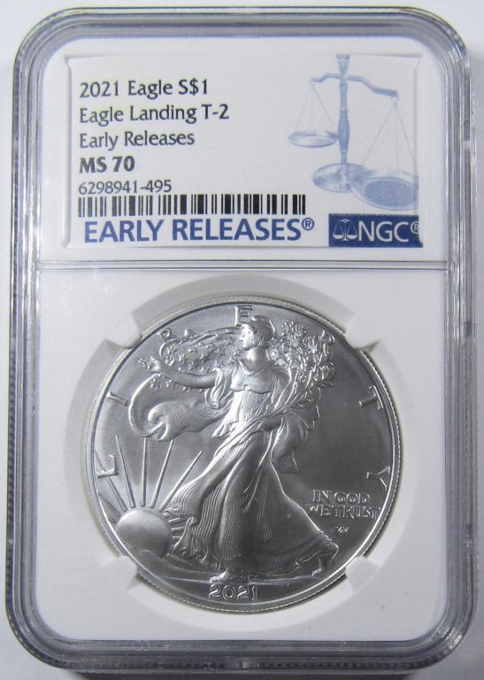 2021 TYPE 2 SILVER EAGLE NGC MS-70 (1 of 4)