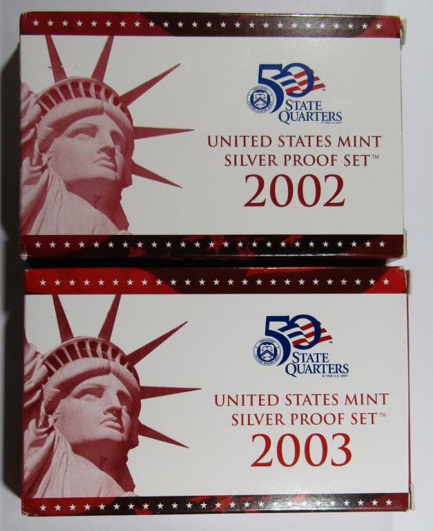 2002 AND 2003 U.S. SILVER PROOF SETS (1 of 2)
