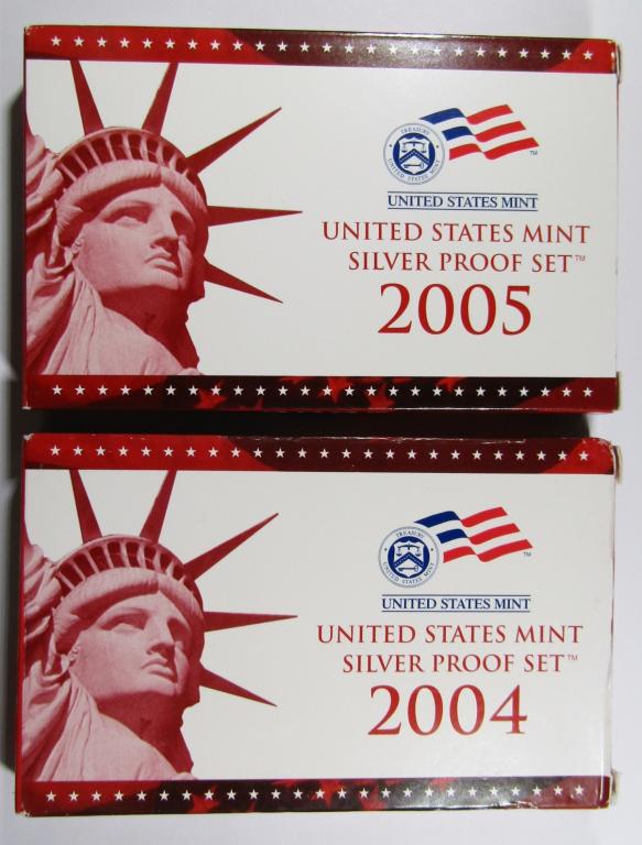 2004 AND 2005 U.S. SILVER PROOF SETS (1 of 2)