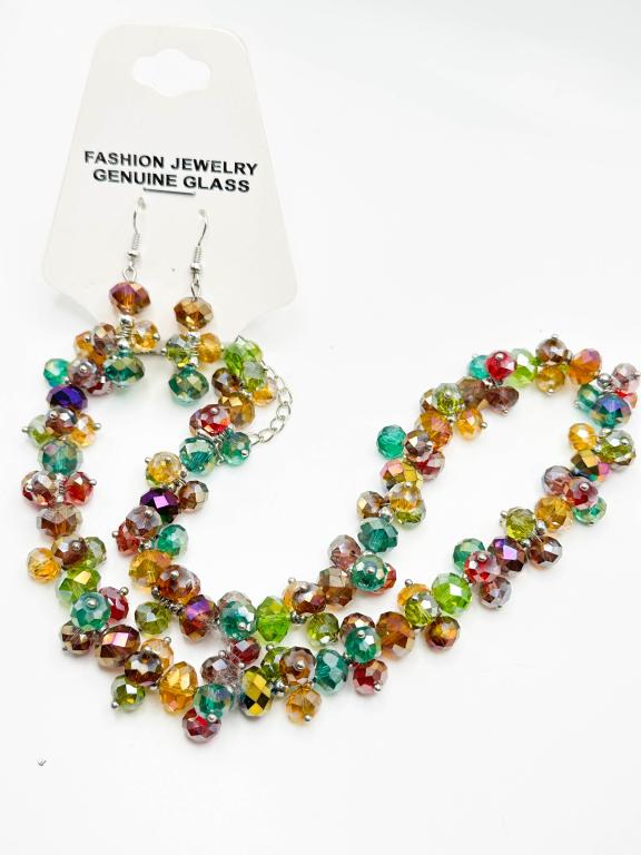 COLORFUL GLASS NECKLACE SET (1 of 2)