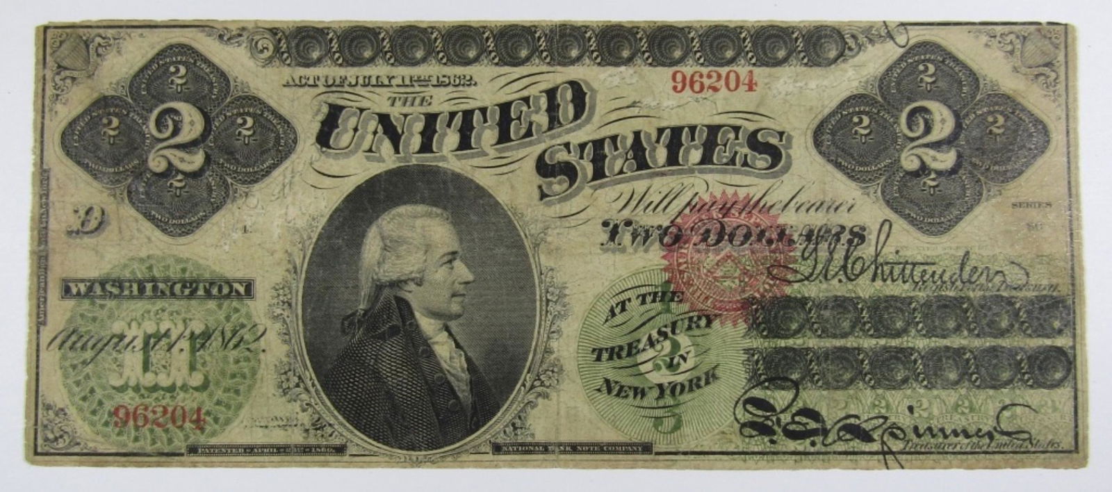 1862 $2 U.S. LEGAL TENDER LARGE SIZE NOTE (1 of 2)