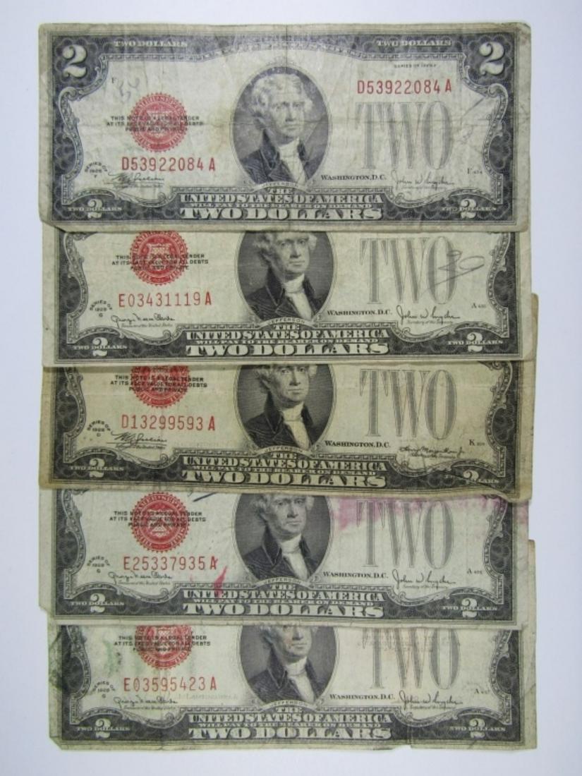 (5) 1928 $2 RED SEAL FED RSV NOTES (1 of 2)