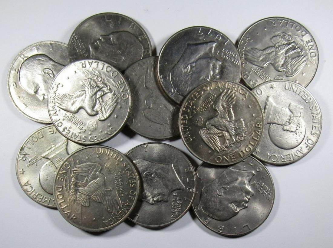 (12) EISENHOWER DOLLARS - MIXED DATES (1 of 2)