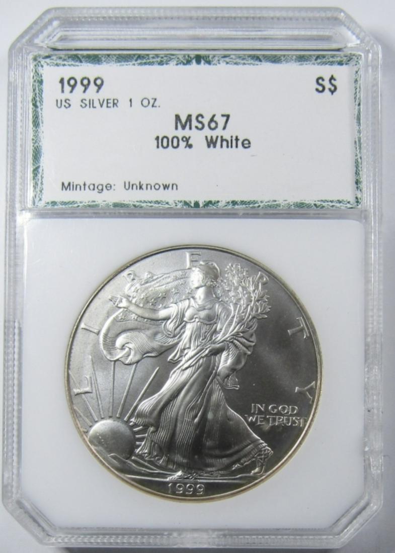 1999 AMERICAN SILVER EAGLE PCI GEM UNC (1 of 4)