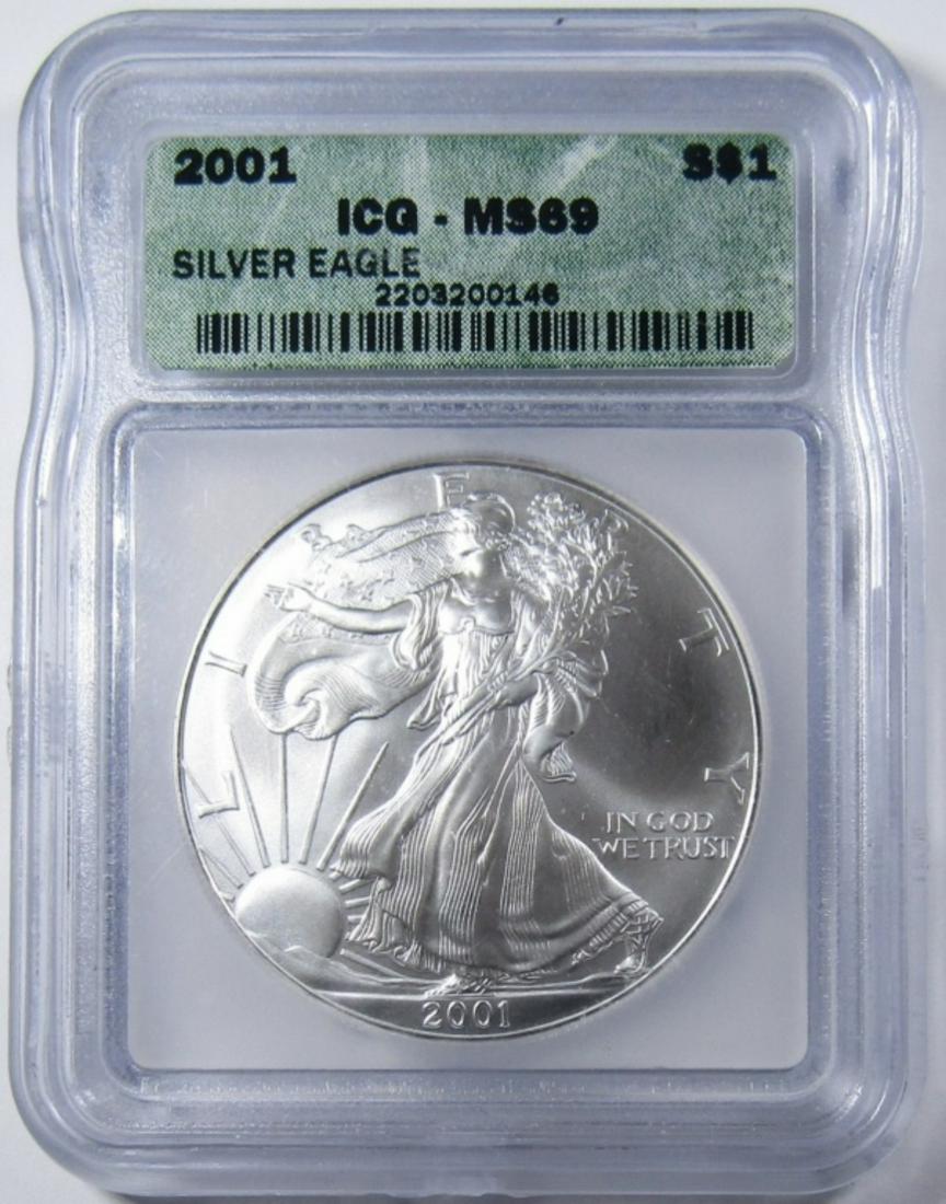 2001 AMERICAN SILVER EAGLE ICG MS-69 (1 of 4)
