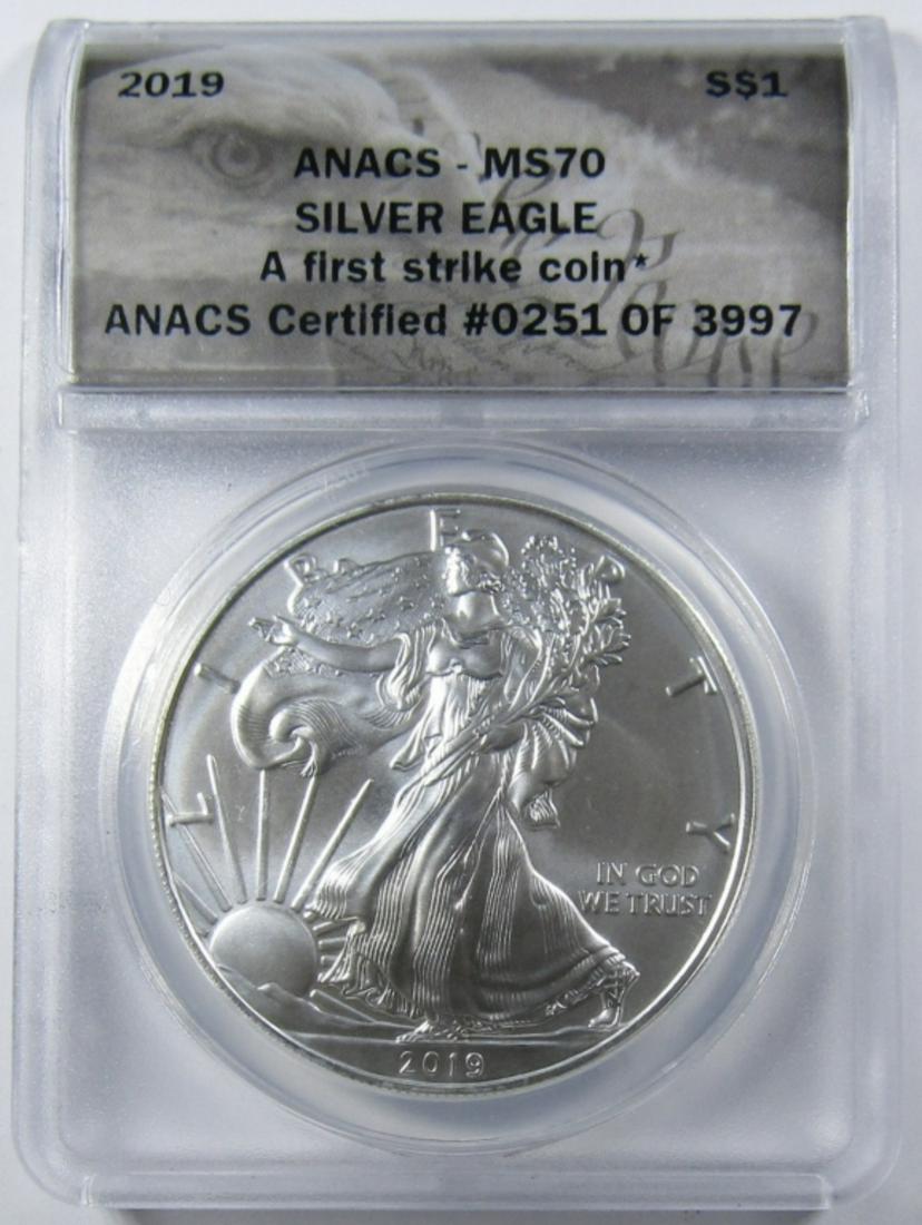 2019 AMERICAN SILVER EAGLE ANACS MS-70 (1 of 4)