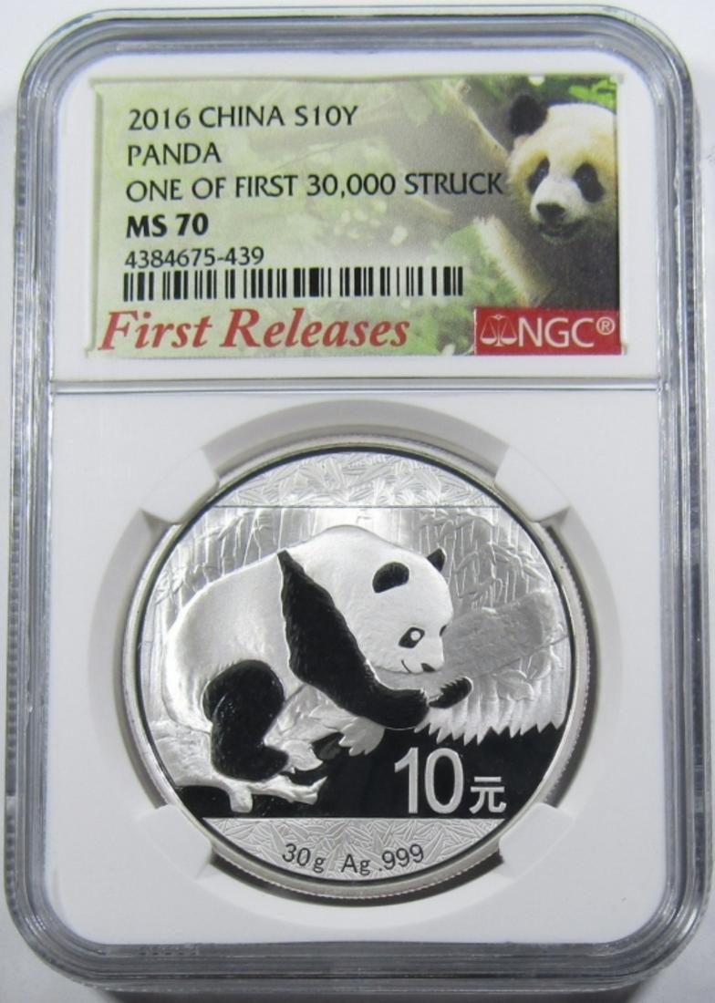 2016 CHINA 10Y SILVER PANDA NGC MS-70 (1 of 4)