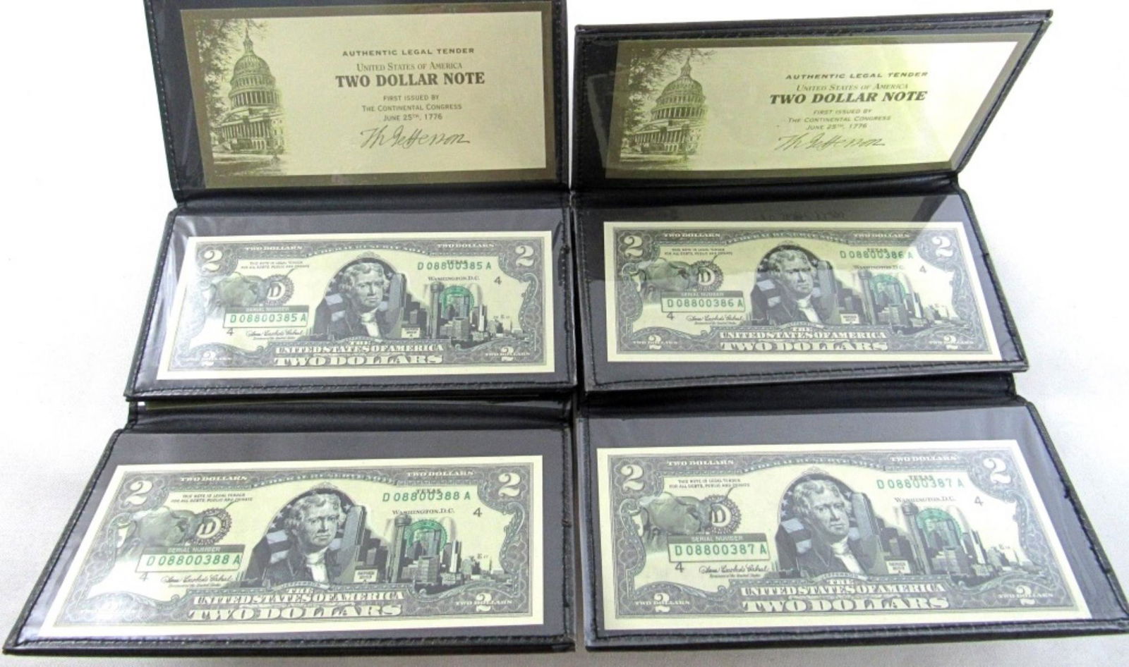 (4) CU 2003 $2 FRN "ENHANCED" STATE OVERPRINT (1 of 2)