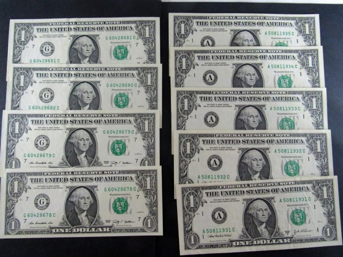 (5) CU 2003 $1, (4) 2009 CU $1 FEDERAL RSV NOTES (1 of 2)