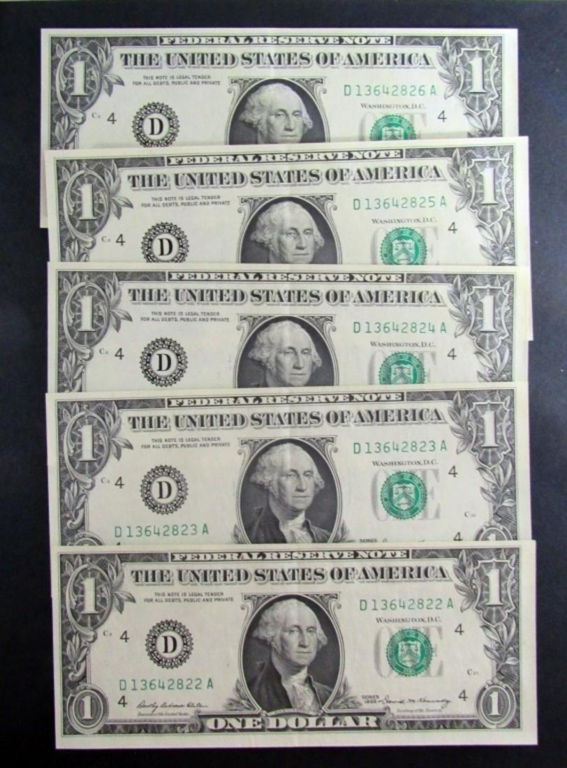 (5) CU 1969 $1 FRN CONSECUTIVE NUMBER (1 of 2)