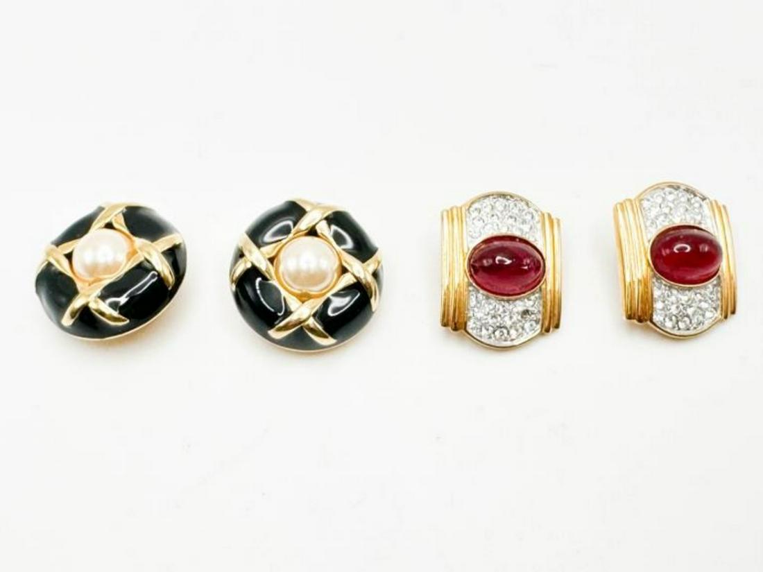 ERWIN PEARL SIGNED EARRINGS: ERRWIN PEARL SIGNED EARRINGS AND OTHER STONE EARRINGS