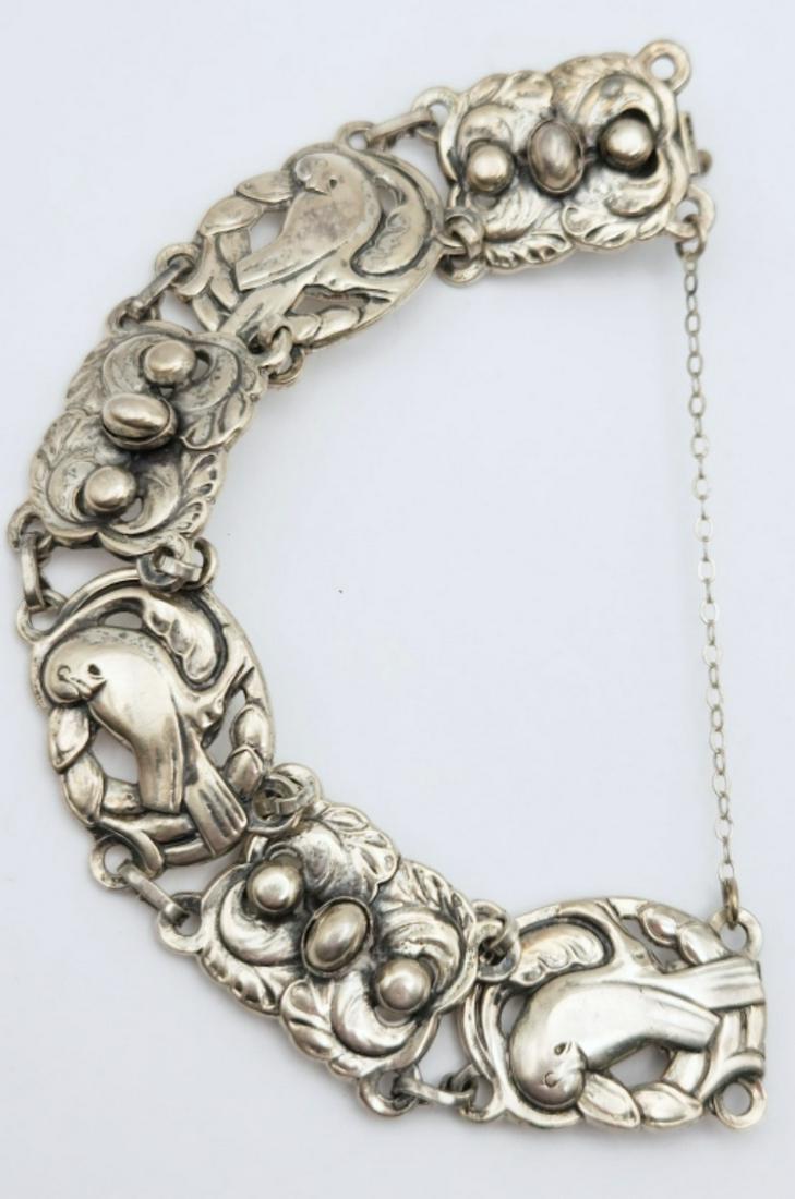 VINTAGE CORO STERLING BIRD PANEL BRACELET (1 of 4)