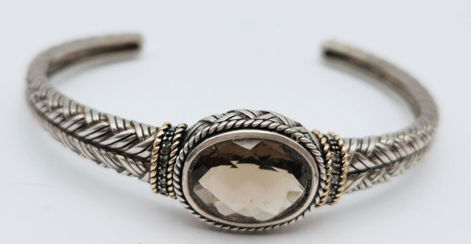 925 & 14K Gold Andrea Candela Cable Cuff (1 of 3)