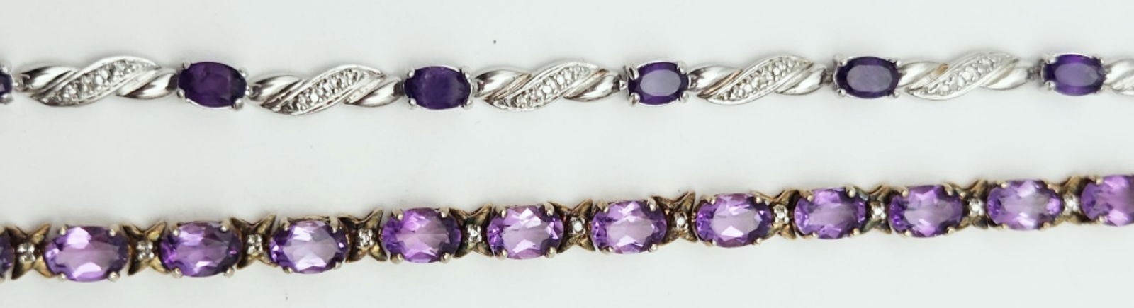 (2) STERLING TENNIS BRACELETS with PURPLE (1 of 5)