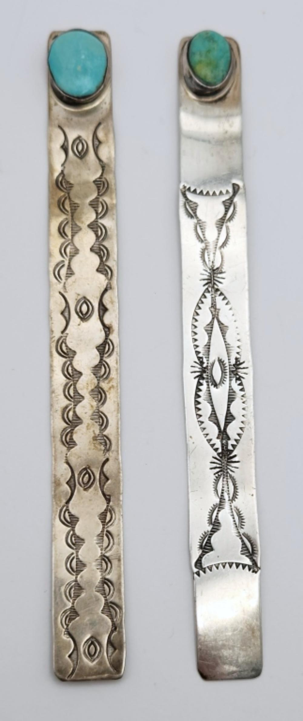 (2) STERLING BOOKMARKS with TOURQUISE (1 of 5)