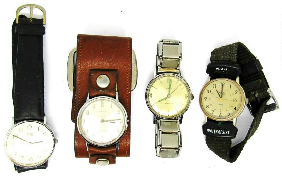 (4) TIMEX VTG MENS WRIST WATCHES: UNTESTED LOT