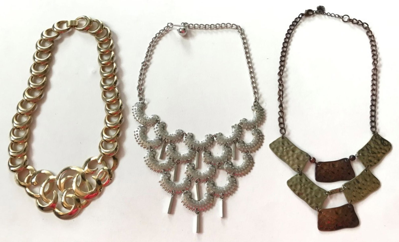3 OVERSIZED BIB NECKLACES: NOW ACCEPTING BIDS!