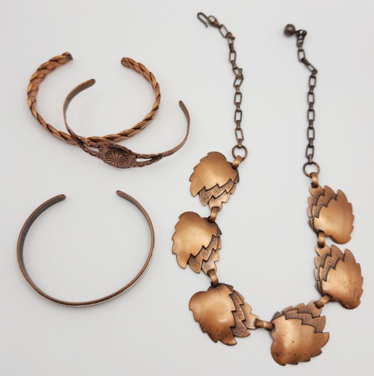 COPPER JEWELRY LOT: 16 INCH PANEL NECKLACE (1 of 4)