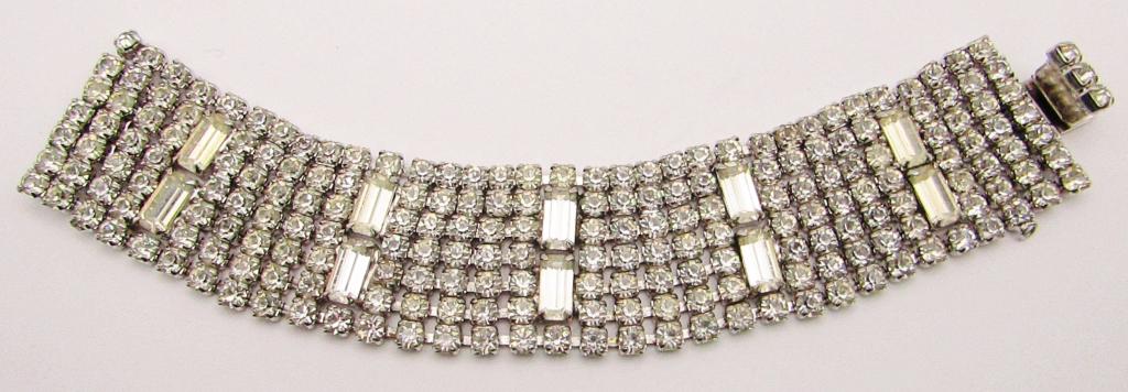 VTG WEISS SILVER TONED RHINESTONE BRACELET (1 of 5)