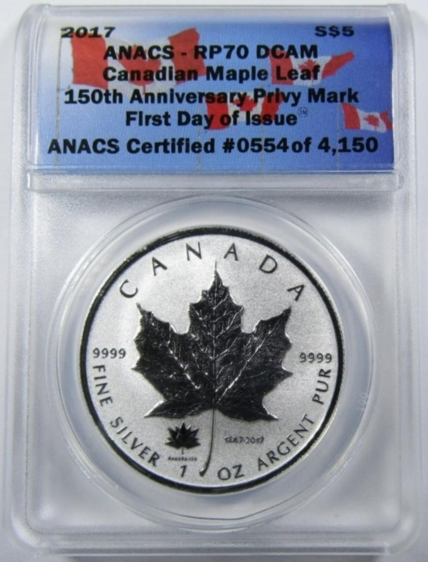 2017 $5 MAPLE LEAF ANACS RP-70 DCAM (1 of 4)