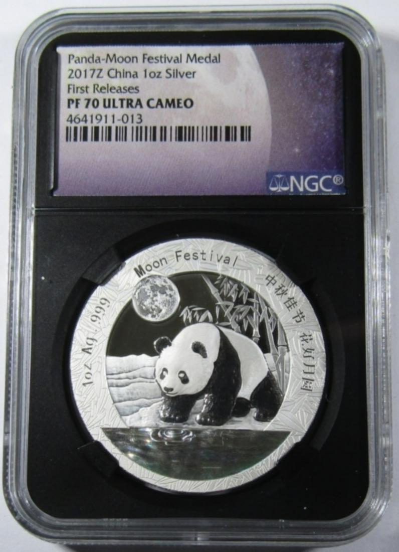 2017Z CHINA 1oz SILVER PANDA NGC PF70 UC (1 of 6)