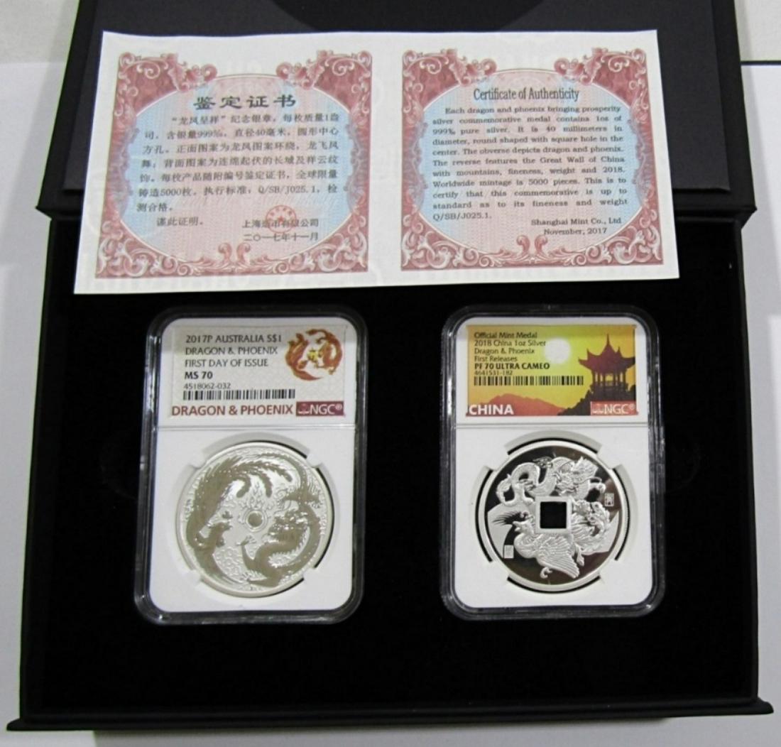 2018 Two Dragons 二匹龍 2ポンド銀貨 PF70UC FDI 2018 Two Dragons 二匹龍 2ポンド銀貨 PF70UC FDI DOUBLE DRAGON