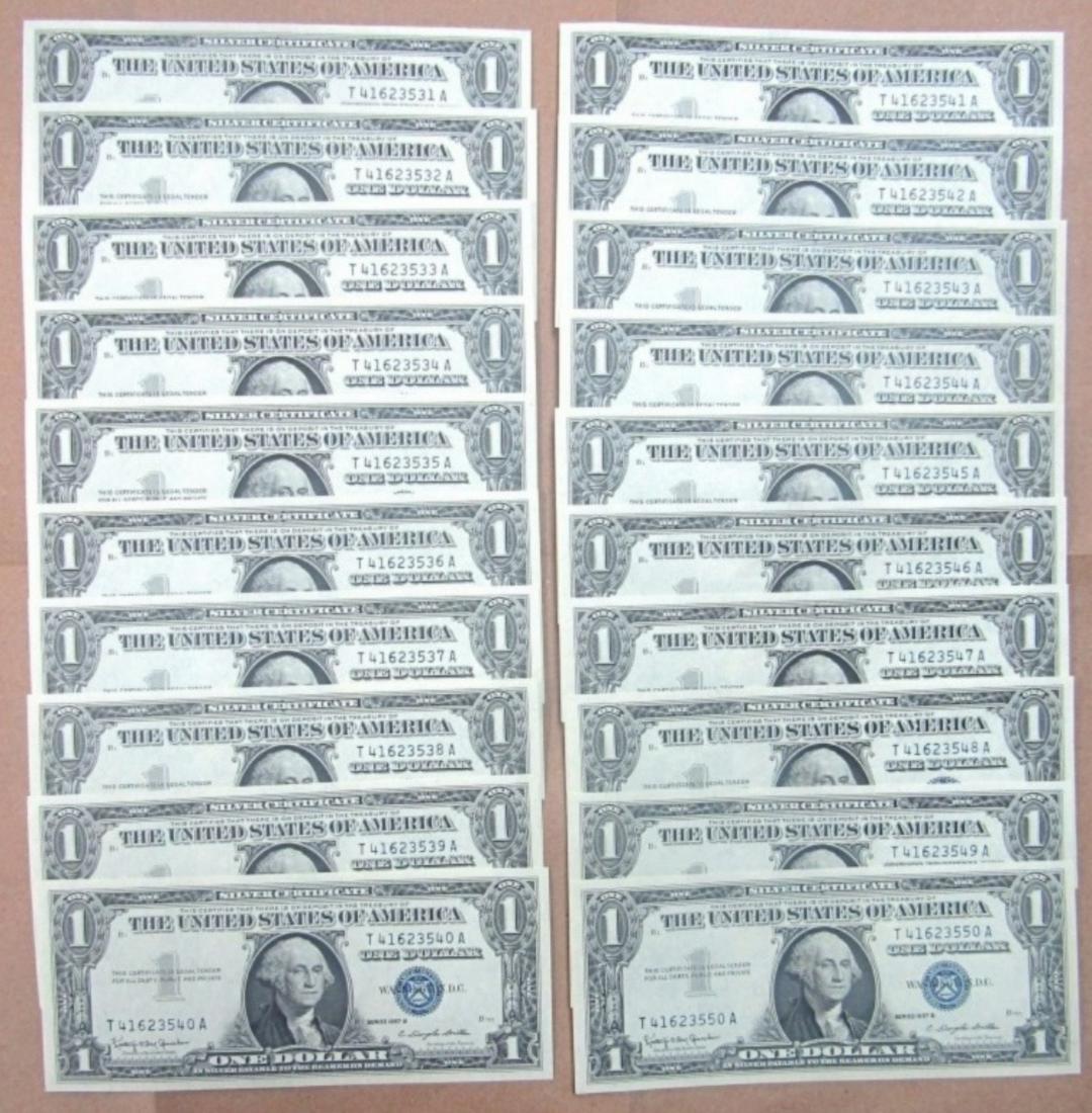 (20) 1957 $1 SILVER CERTS CONSECUTIVE # (1 of 5)