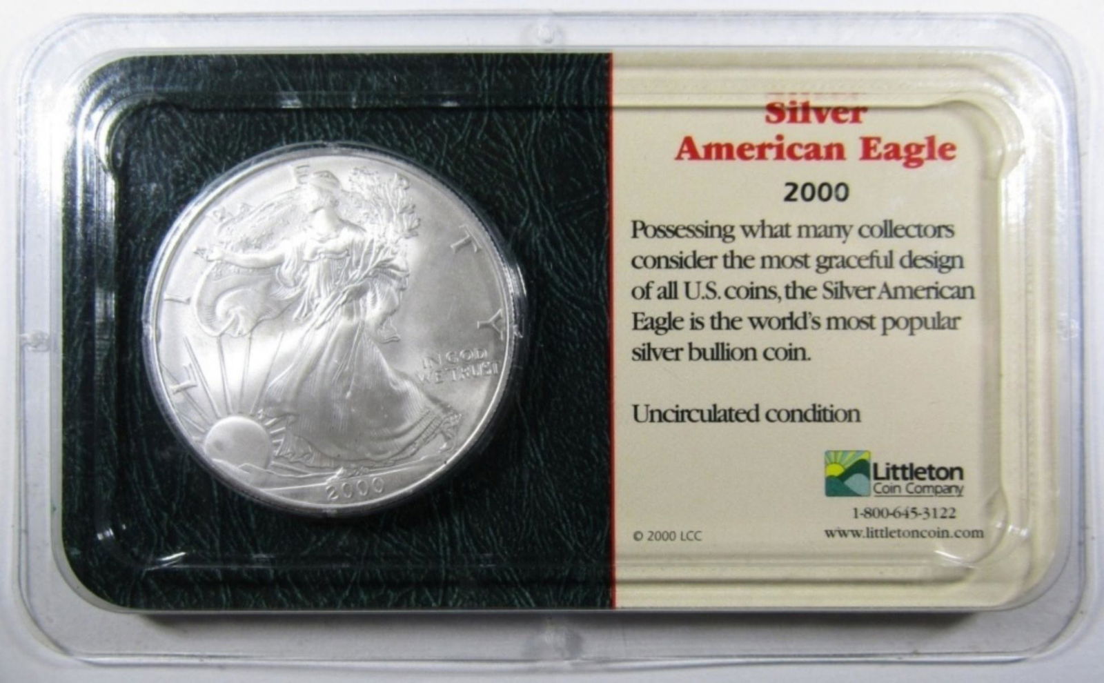 2000 SILVER EAGLE BU IN LITTLETON PACK (1 of 4)
