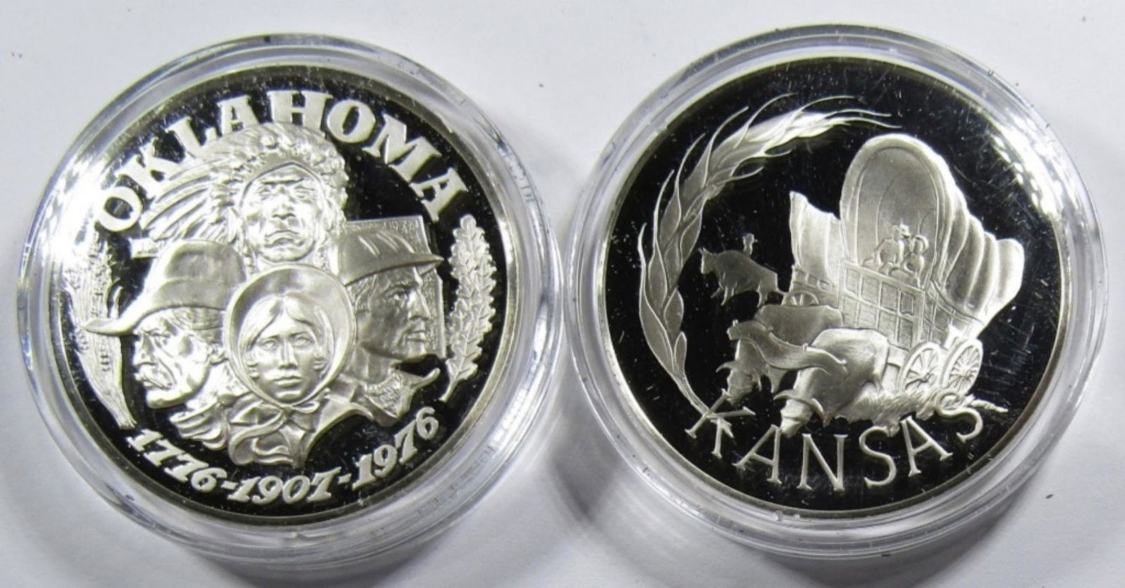 OKLAHOMA & KANSAS SILVER STATE COMMEMS (1 of 2)