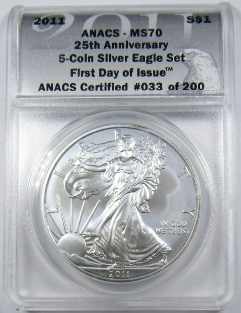 2011 AMERICAN SILVER EAGLE ANACS MS-70 (1 of 4)