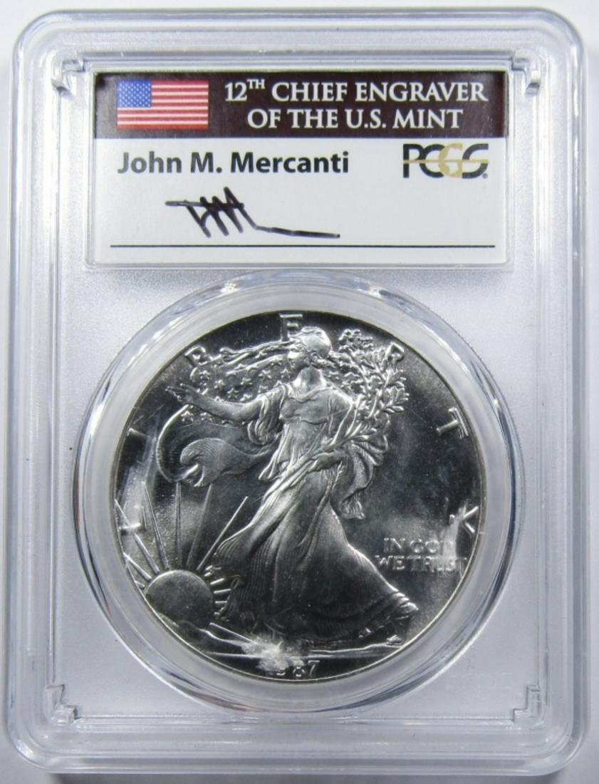 1987 SILVER EAGLE PCGS GEM UNCIRCULATED (1 of 4)