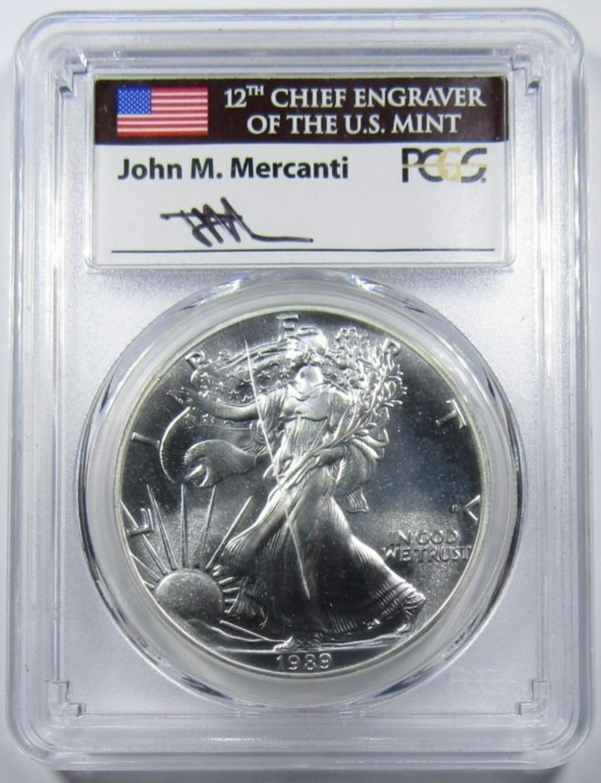 1989 SILVER EAGLE PCGS GEM UNCIRCULATED (1 of 4)