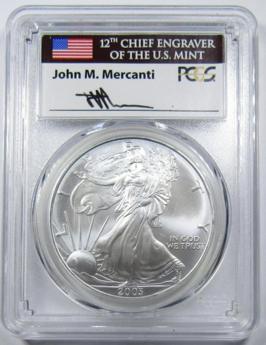 2003 SILVER EAGLE PCGS GEM UNCIRCULATED (1 of 4)