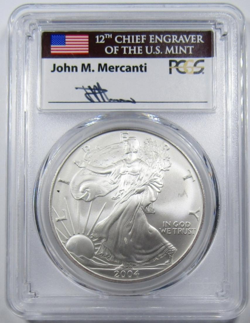 2004 SILVER EAGLE PCGS GEM UNCIRCULATED (1 of 4)