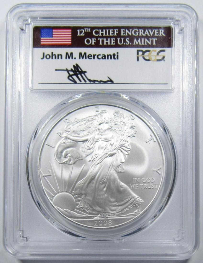 2008 SILVER EAGLE PCGS GEM UNCIRCULATED (1 of 4)