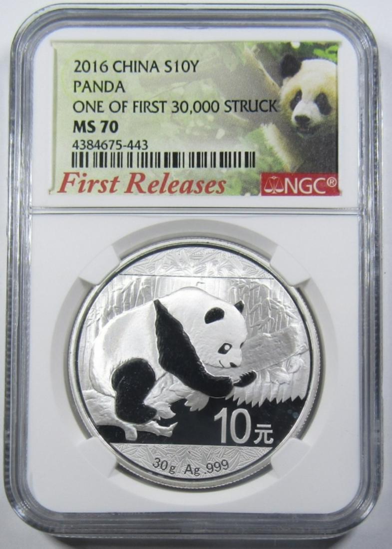 2016 CHINA 10Y SILVER PANDA NGC MS-70 (1 of 4)