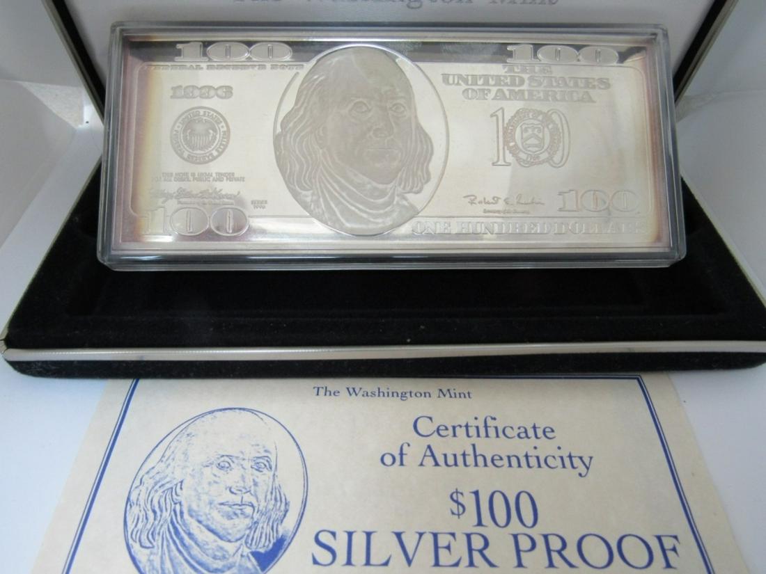 1996 SILVER $100 BILL 4oz .999 SILVER (1 of 2)
